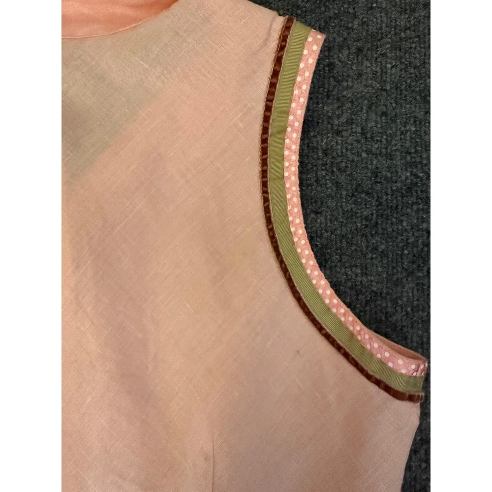 Edward Irish Linen Shirt Womens XL‎ Pink Sleeveless Button Down Quiet Luxury - Picture 11 of 11